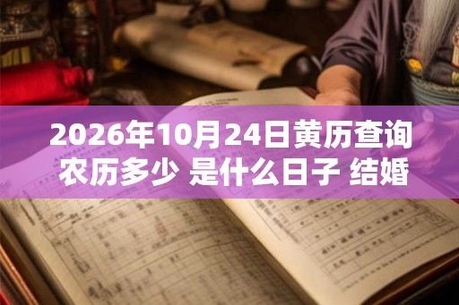 2026年10月24日黄历查询 农历多少 是什么日子 结婚吉时