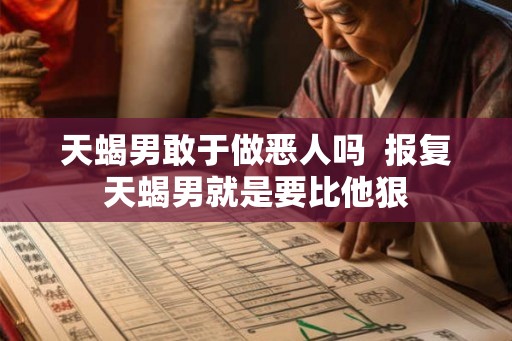 天蝎男敢于做恶人吗  报复天蝎男就是要比他狠