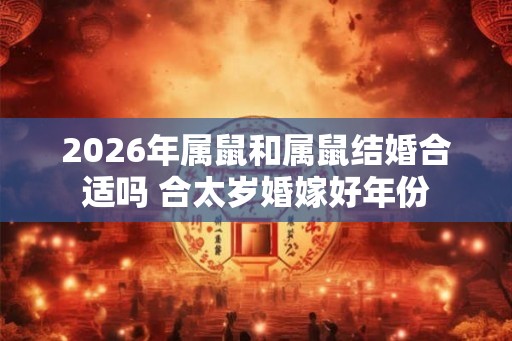 2026年属鼠和属鼠结婚合适吗 合太岁婚嫁好年份