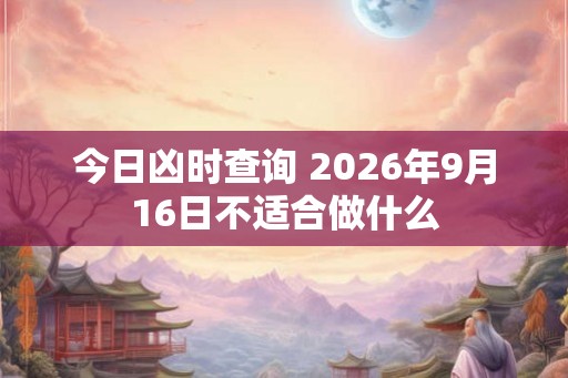 今日凶时查询 2026年9月16日不适合做什么