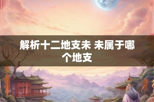 解析十二地支未 未属于哪个地支