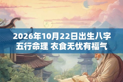 2026年10月22日出生八字五行命理 衣食无忧有福气 2026年10月22日出生八字五行命理 衣食无忧有福气