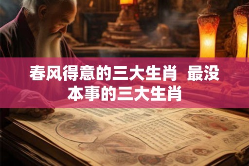 春风得意的三大生肖  最没本事的三大生肖