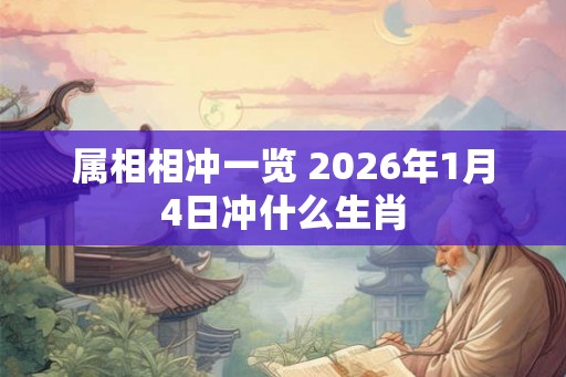 属相相冲一览 2026年1月4日冲什么生肖 属相相冲一览 2026年1月4日冲什么生肖