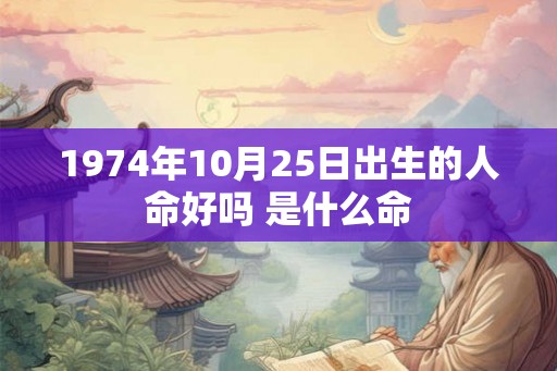 1974年10月25日出生的人命好吗 是什么命