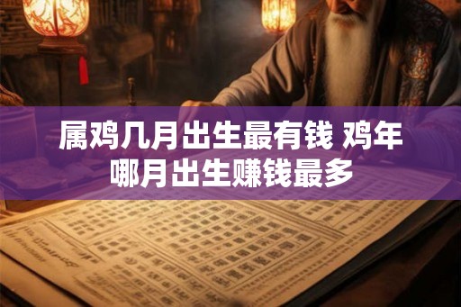 属鸡几月出生最有钱 鸡年哪月出生赚钱最多