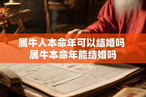 属牛人本命年可以结婚吗 属牛本命年能结婚吗