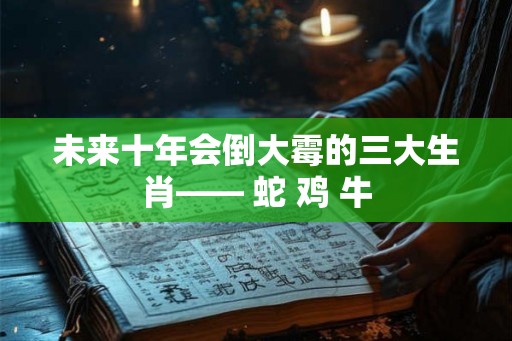 未来十年会倒大霉的三大生肖—— 蛇 鸡 牛