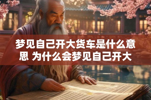 梦见自己开大货车是什么意思 为什么会梦见自己开大货车