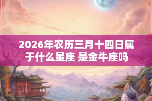 2026年农历三月十四日属于什么星座 是金牛座吗 2026年农历三月十四日属于什么星座 是金牛座吗