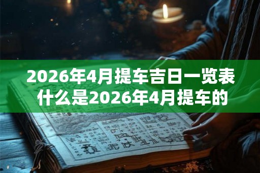 2026年4月提车吉日一览表 什么是2026年4月提车的吉日一览表