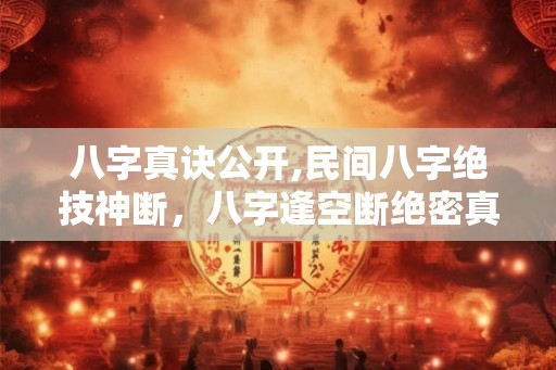 八字真诀公开,民间八字绝技神断，八字逢空断绝密真诀