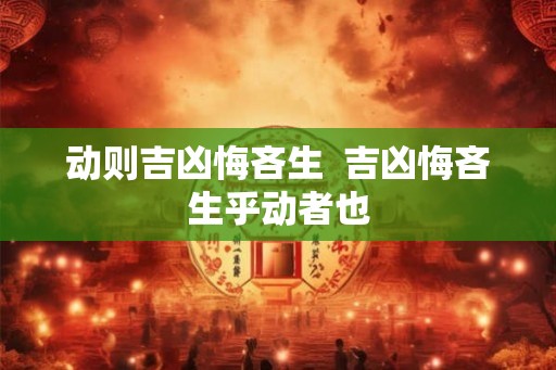 动则吉凶悔吝生 吉凶悔吝生乎动者也 动则吉凶悔吝生 吉凶悔吝生乎动者也