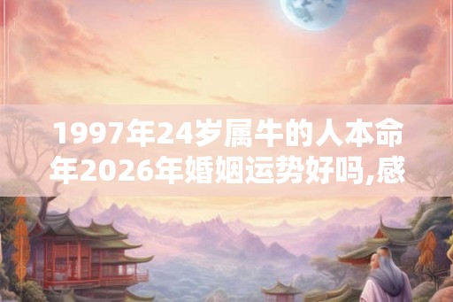 1997年24岁属牛的人本命年2026年婚姻运势好吗,感情比较动荡