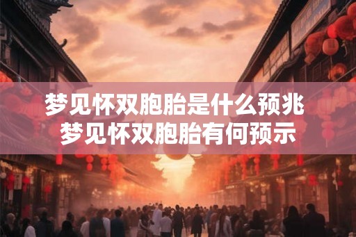 梦见怀双胞胎是什么预兆 梦见怀双胞胎有何预示 梦见怀双胞胎是什么预兆 梦见怀双胞胎有何预示