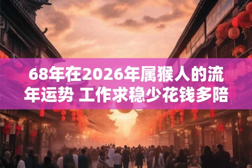 68年在2026年属猴人的流年运势 工作求稳少花钱多陪伴