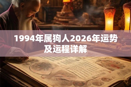 1994年属狗人2026年运势及运程详解