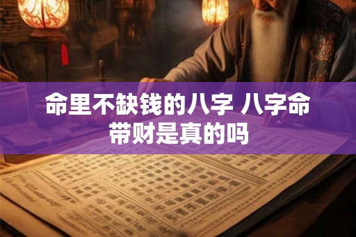 命里不缺钱的八字 八字命带财是真的吗