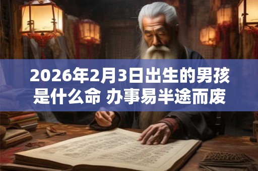 2026年2月3日出生的男孩是什么命 办事易半途而废