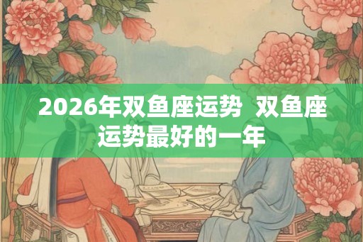 2026年双鱼座运势  双鱼座运势最好的一年