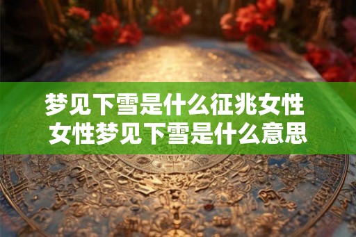 梦见下雪是什么征兆女性 女性梦见下雪是什么意思