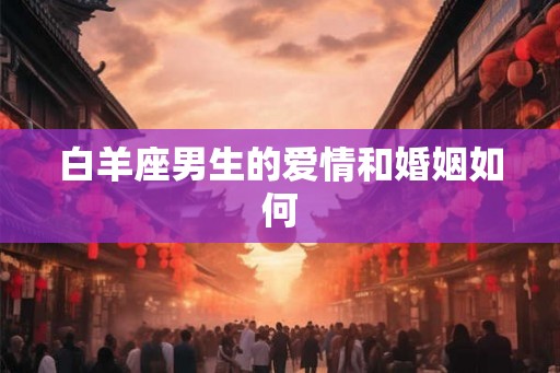 白羊座男生的爱情和婚姻如何
