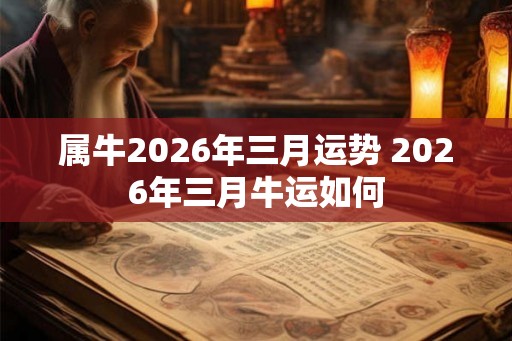 属牛2026年三月运势 2026年三月牛运如何