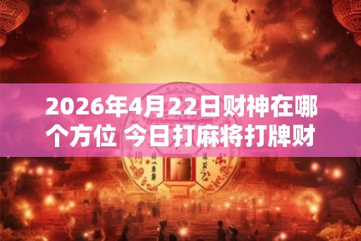 2026年4月22日财神在哪个方位 今日打麻将打牌财运方位