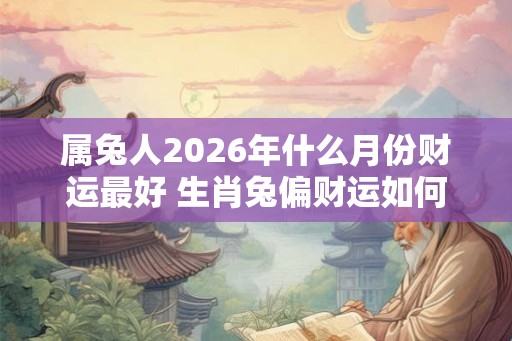 属兔人2026年什么月份财运最好 生肖兔偏财运如何 属兔人2026年什么月份财运最好 生肖兔偏财运如何