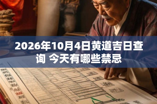 2026年10月4日黄道吉日查询 今天有哪些禁忌