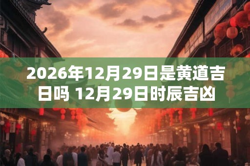 2026年12月29日是黄道吉日吗 12月29日时辰吉凶