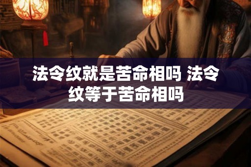 法令纹就是苦命相吗 法令纹等于苦命相吗