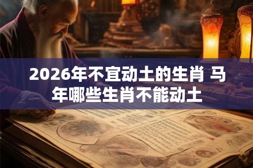 2026年不宜动土的生肖 马年哪些生肖不能动土