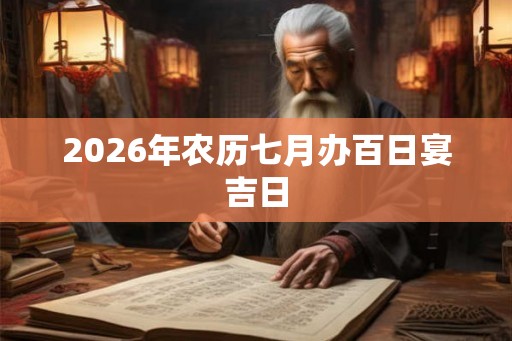 2026年农历七月办百日宴吉日