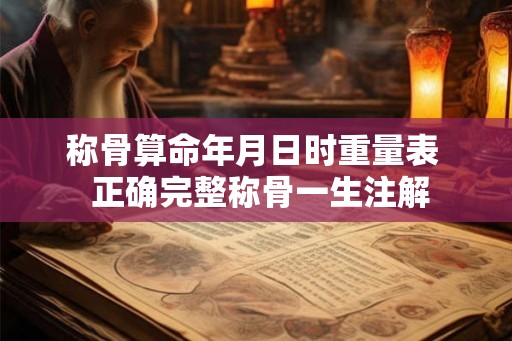 称骨算命年月日时重量表  正确完整称骨一生注解