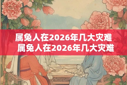 属兔人在2026年几大灾难  属兔人在2026年几大灾难