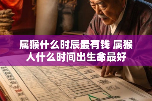 属猴什么时辰最有钱 属猴人什么时间出生命最好