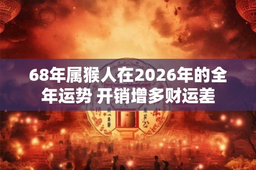 68年属猴人在2026年的全年运势 开销增多财运差