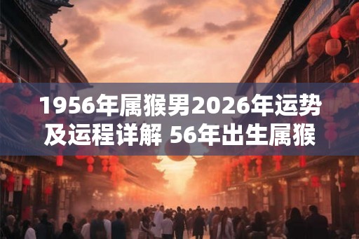 1956年属猴男2026年运势及运程详解 56年出生属猴人2026全年每月运势男性