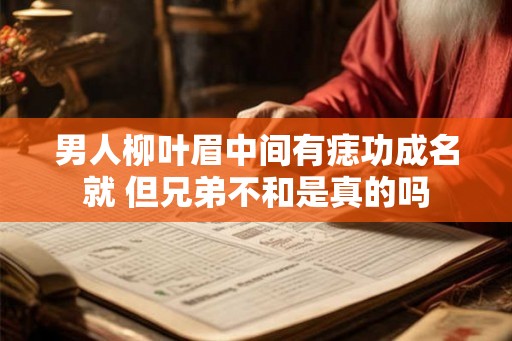 男人柳叶眉中间有痣功成名就 但兄弟不和是真的吗