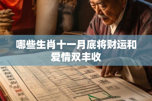 哪些生肖十一月底将财运和爱情双丰收