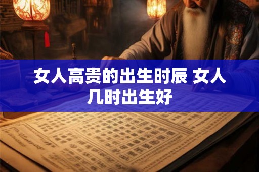 女人高贵的出生时辰 女人几时出生好