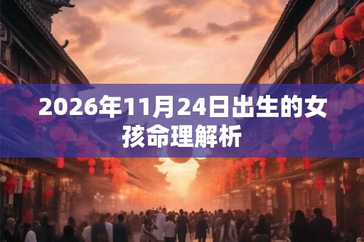 2026年11月24日出生的女孩命理解析