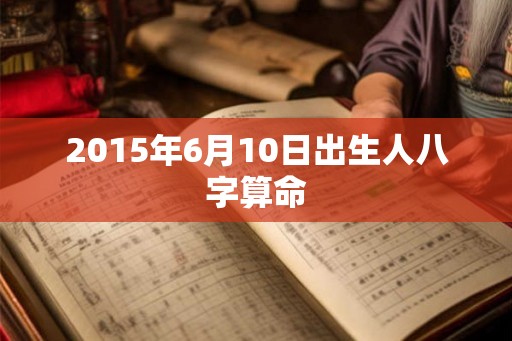 2015年6月10日出生人八字算命