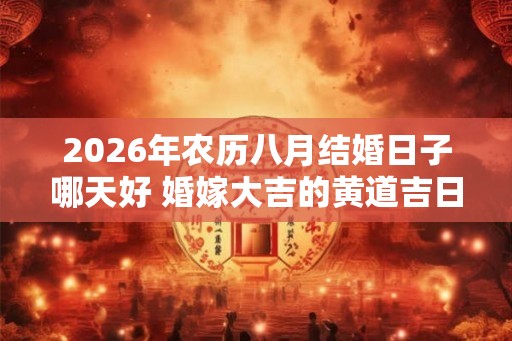 2026年农历八月结婚日子哪天好 婚嫁大吉的黄道吉日 2026年农历八月结婚日子哪天好 婚嫁大吉的黄道吉日