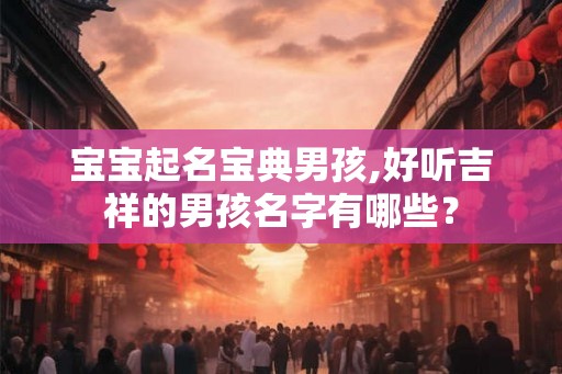 宝宝起名宝典男孩,好听吉祥的男孩名字有哪些？