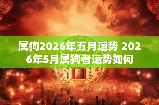 属狗2026年五月运势 2026年5月属狗者运势如何