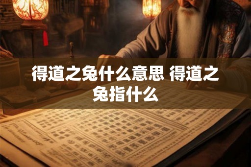 得道之兔什么意思 得道之兔指什么