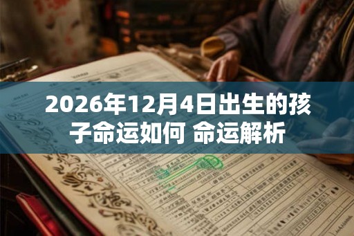 2026年12月4日出生的孩子命运如何 命运解析