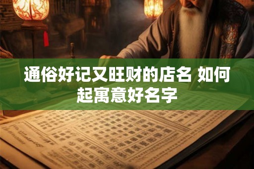 通俗好记又旺财的店名 如何起寓意好名字 通俗好记又旺财的店名 如何起寓意好名字